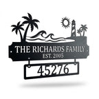 Personalized metal family name and address sign – custom outdoor wall decor