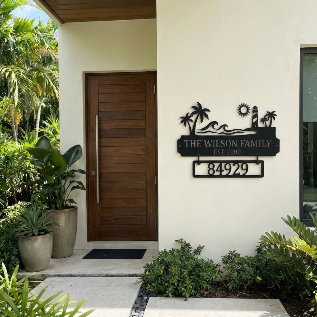 Steel address wall art – personalized house sign