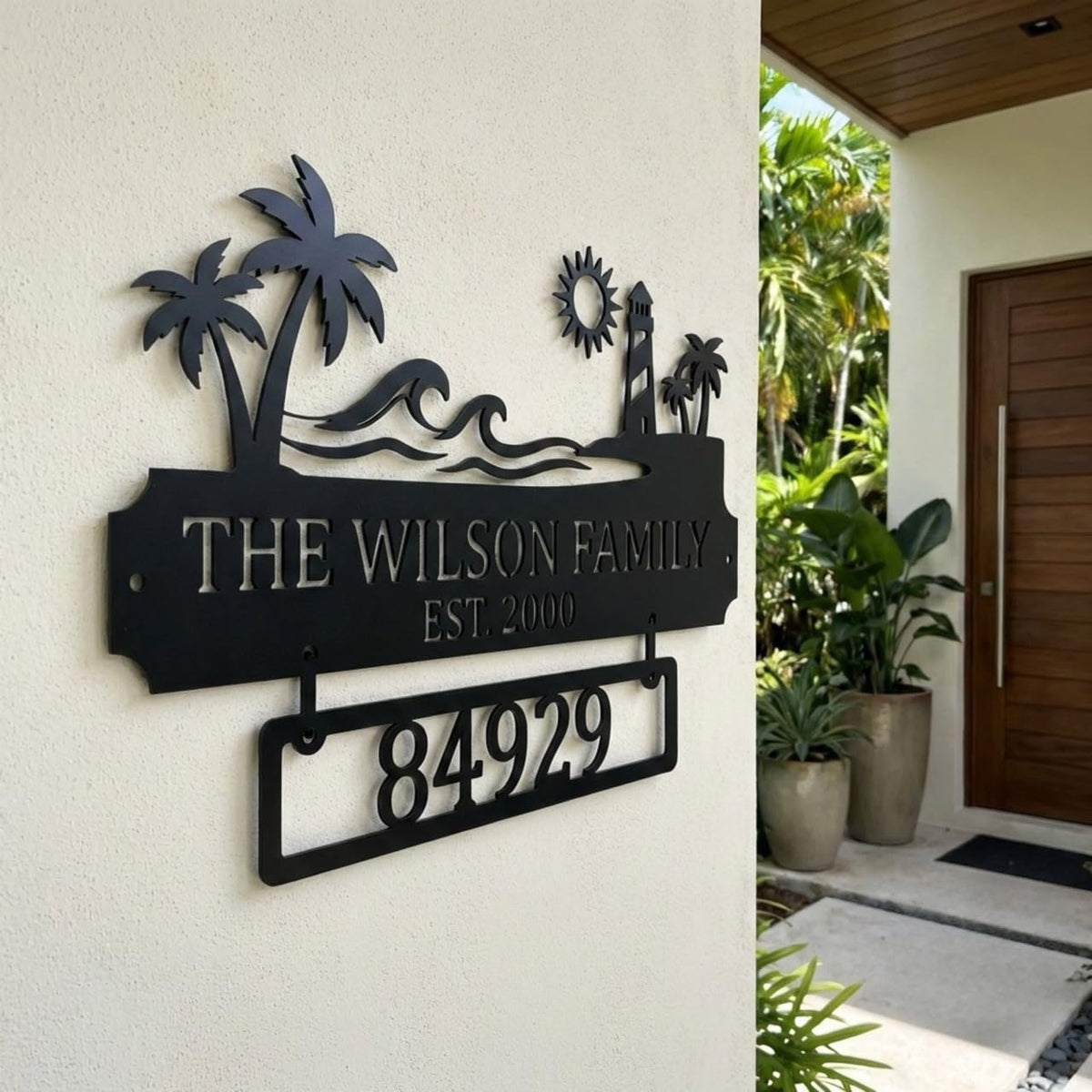 Personalized address sign – durable outdoor metal decor