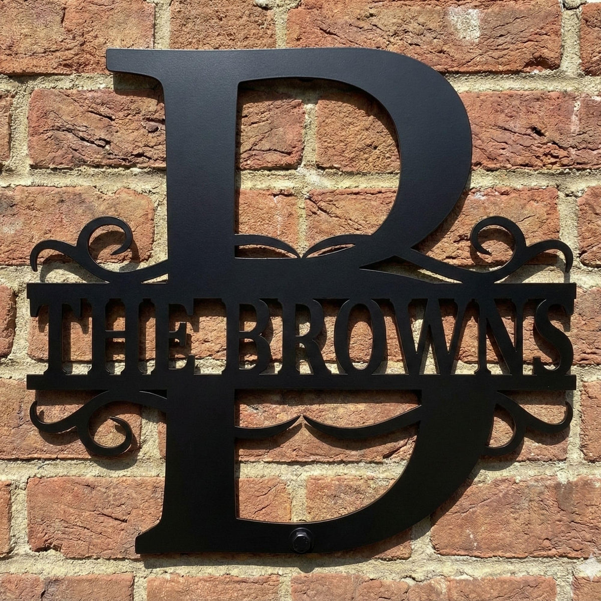 Baroque monogram steel wall art – decorative custom family sign