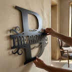 Custom baroque family monogram – luxury metal wall decor
