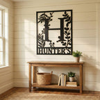 Custom botanical monogram – nature inspired metal family sign