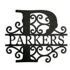 Personalized metal monogram family sign – classic elegant design