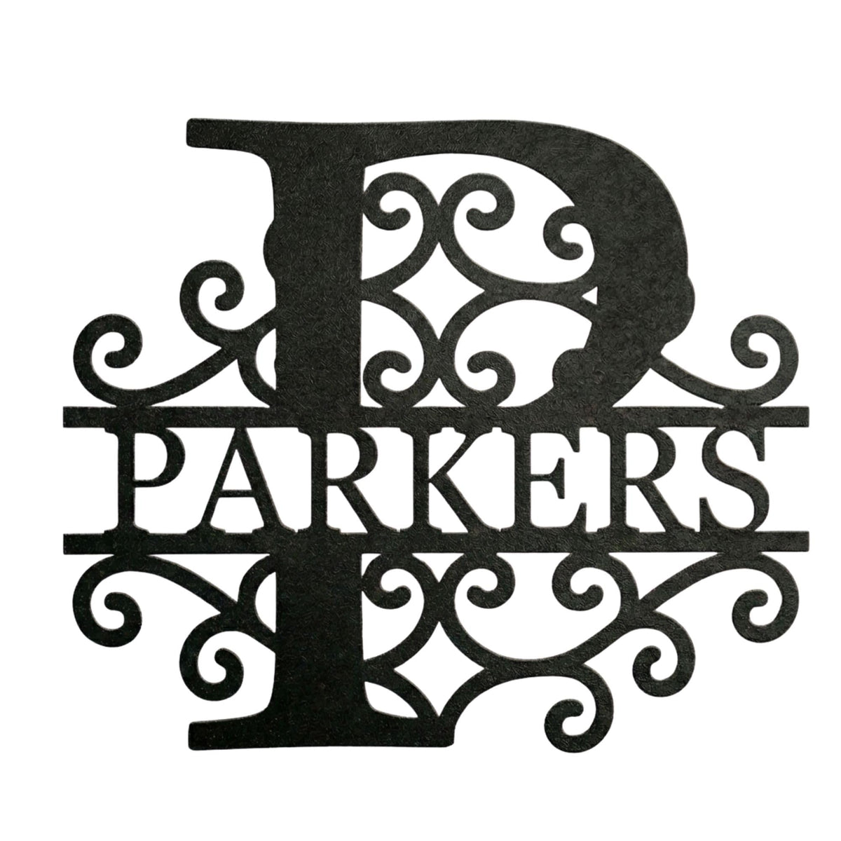 Personalized metal monogram family sign – classic elegant design