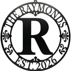 Statement monogram steel sign – personalized wedding gift