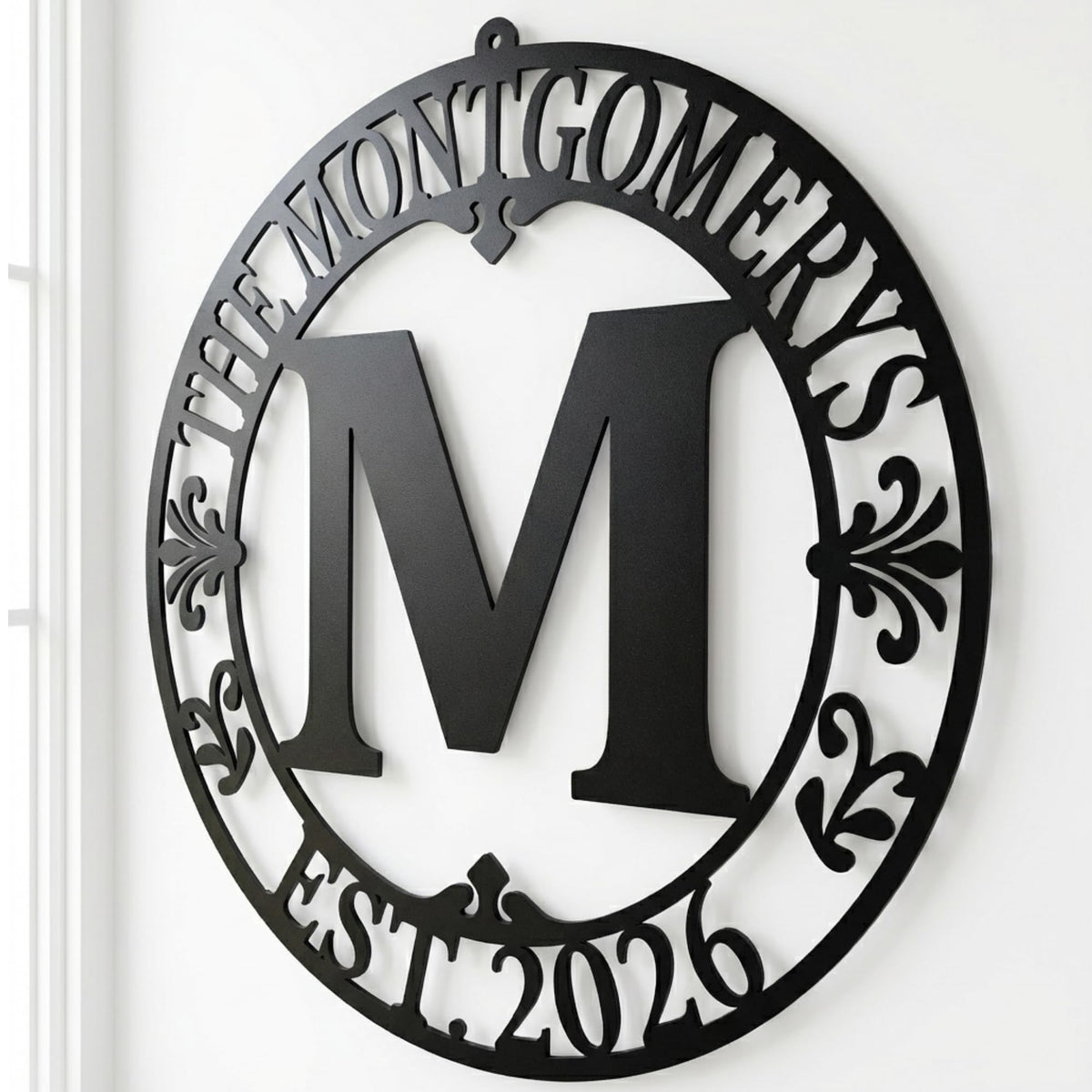 Custom metal monogram – oversized family name wall art