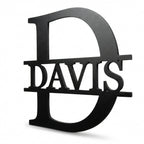 Custom minimalist monogram detail – contemporary metal decor