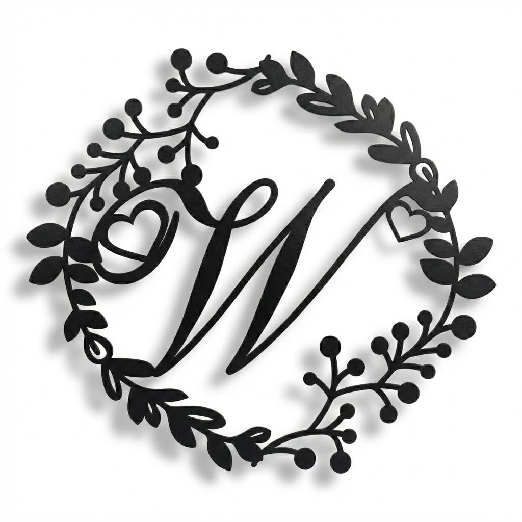 Couples monogram steel sign – personalized names and date