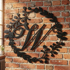 Custom romantic family monogram – metal wall art for newlyweds
