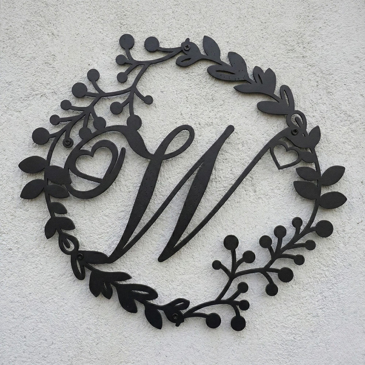 Romantic metal monogram – anniversary gift wall decor