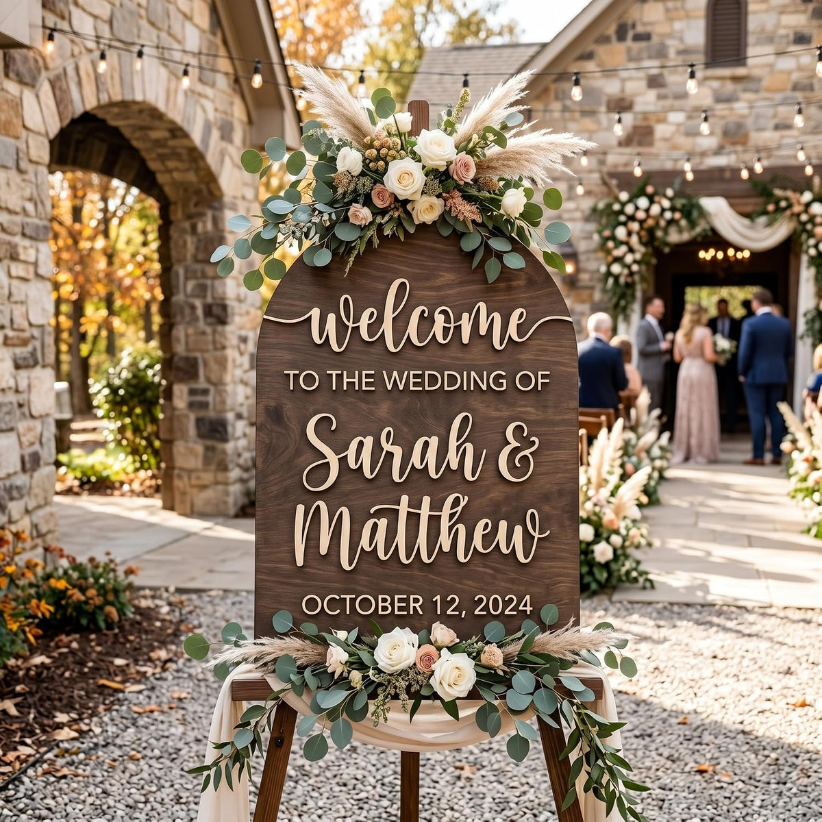 Modern Minimalist Arch Wedding Welcome Sign