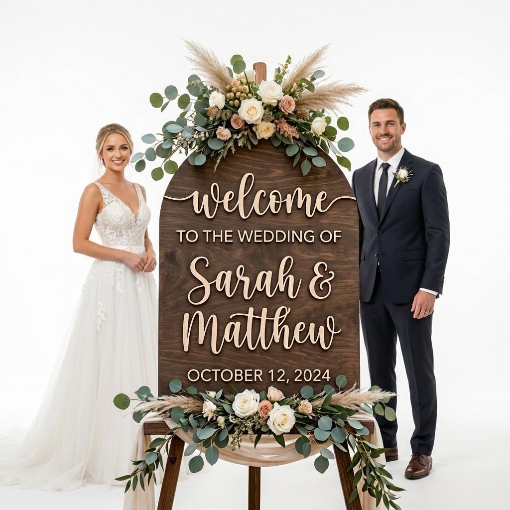 Modern Minimalist Arch Wedding Welcome Sign