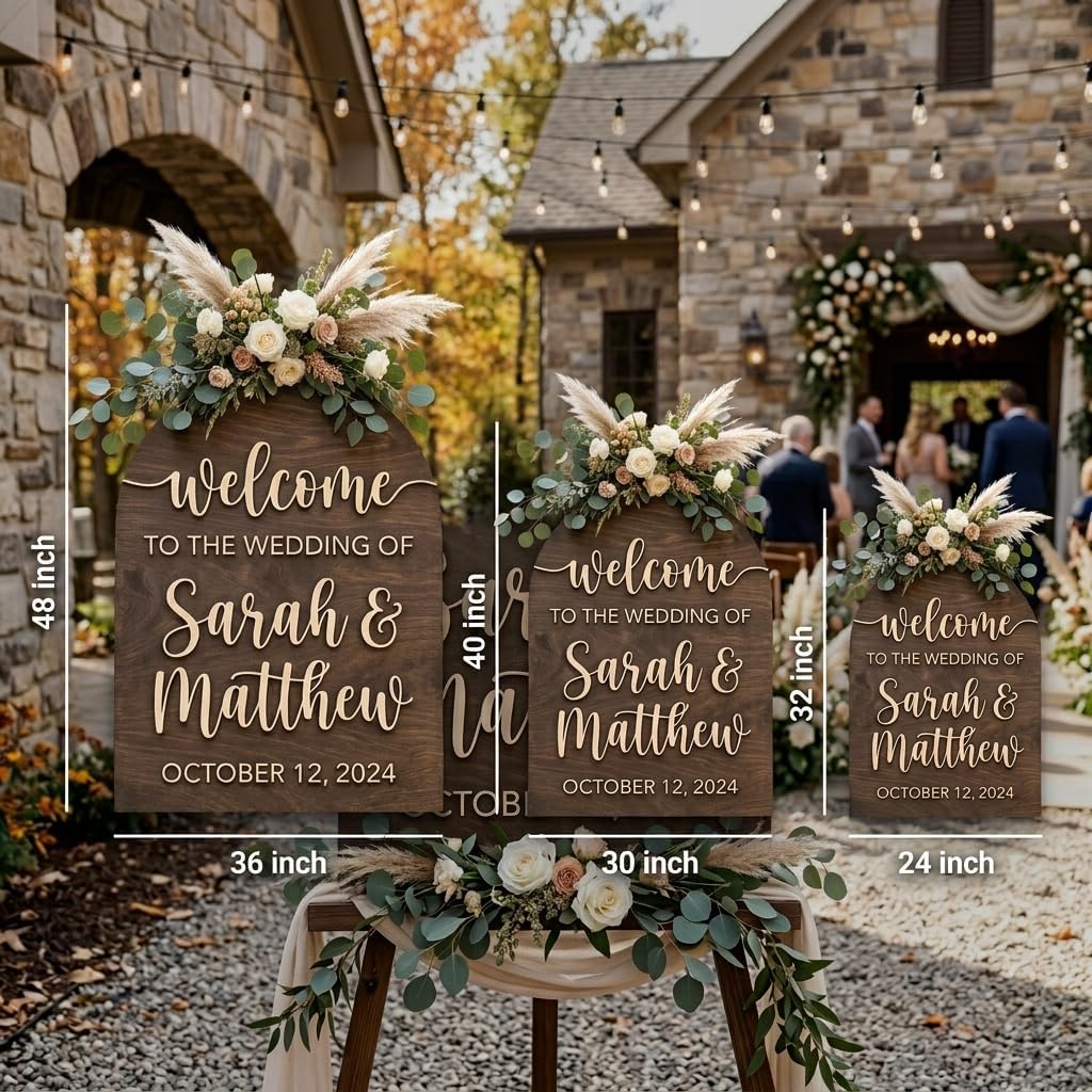 Modern Minimalist Arch Wedding Welcome Sign