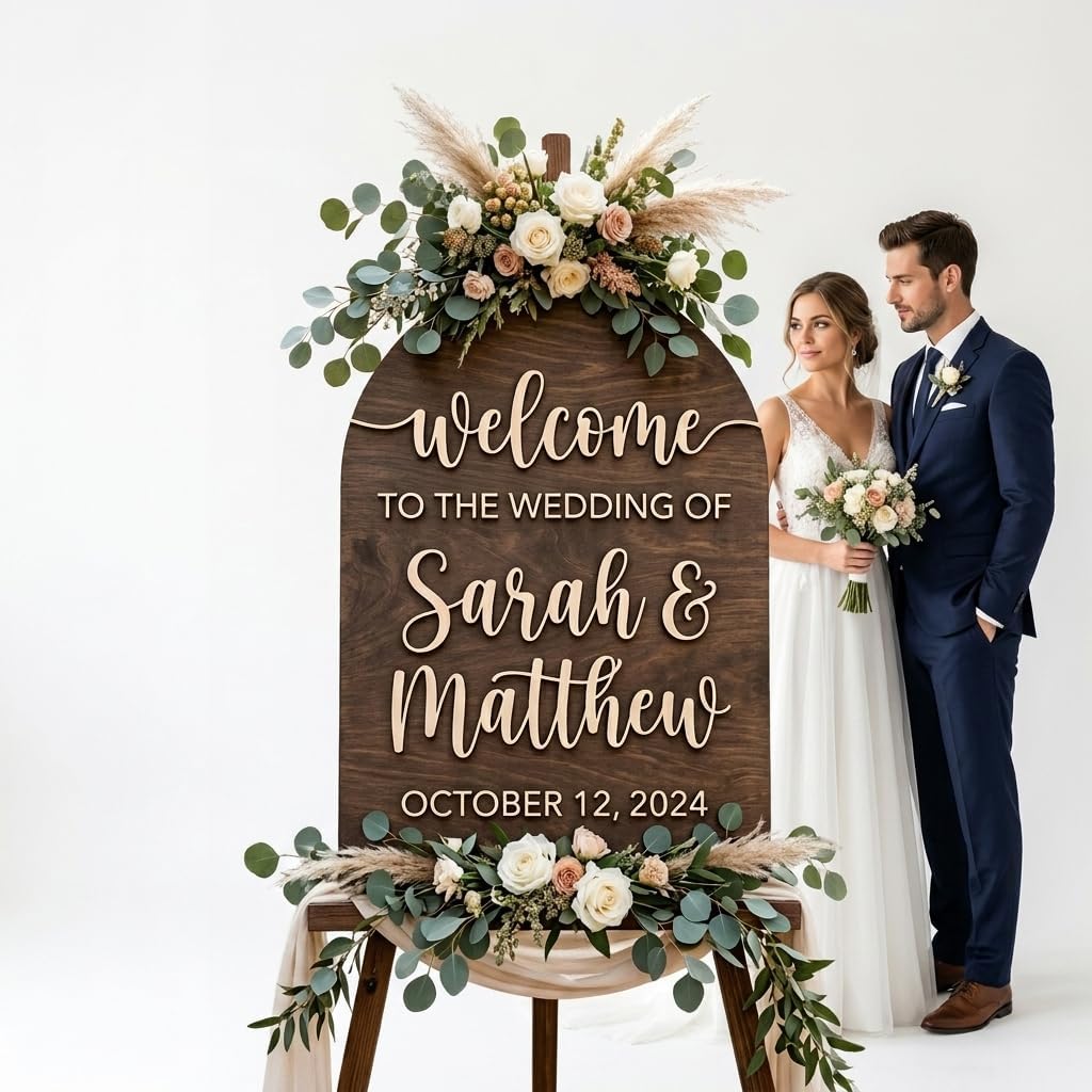 Modern Minimalist Arch Wedding Welcome Sign