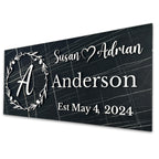 Custom monogram family name sign – premium finish wall art for couples