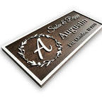 Personalized monogram family name sign in natural wood finish