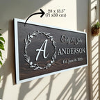 Monogram name sign – living room and entryway wall decor