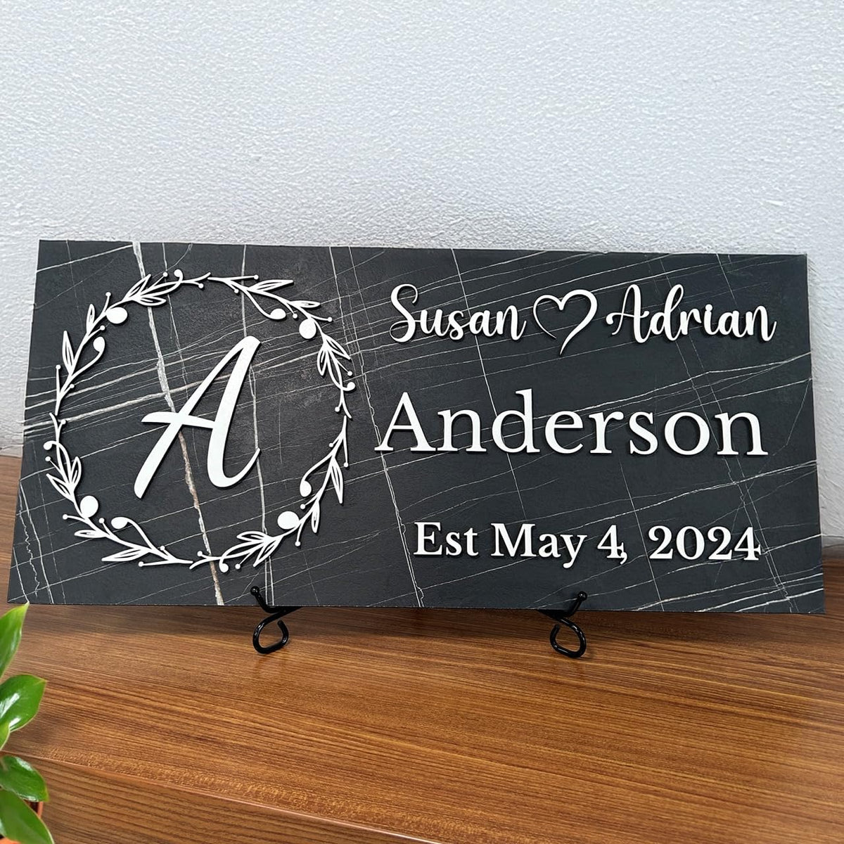 Personalized family name monogram – housewarming gift wall decor