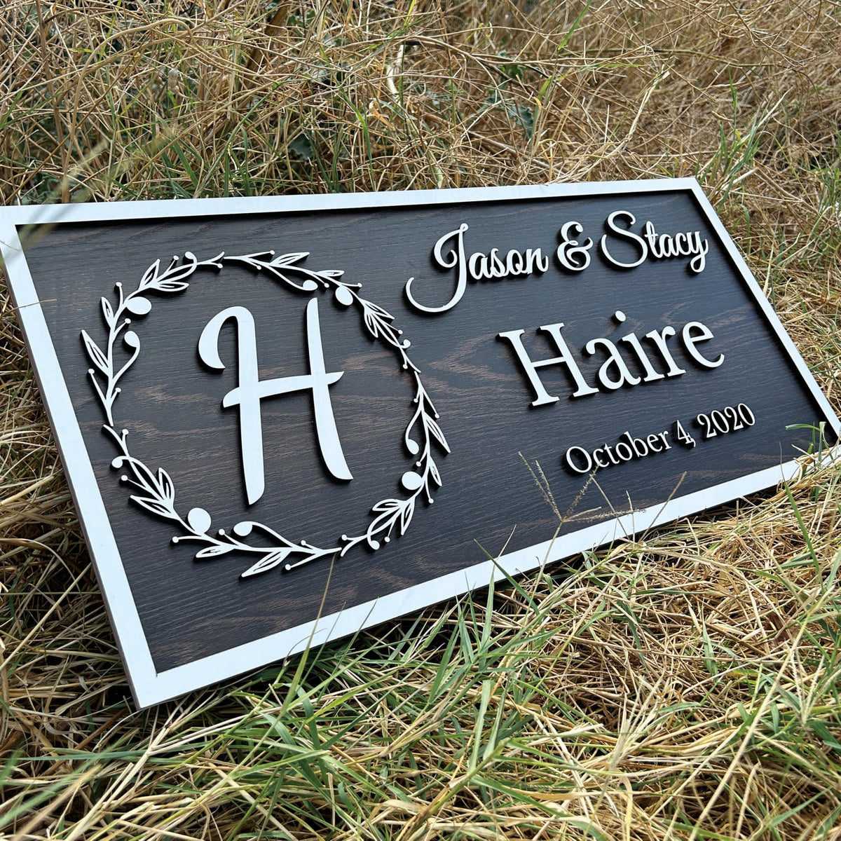 Custom monogram wall art – personalized gift for the couple