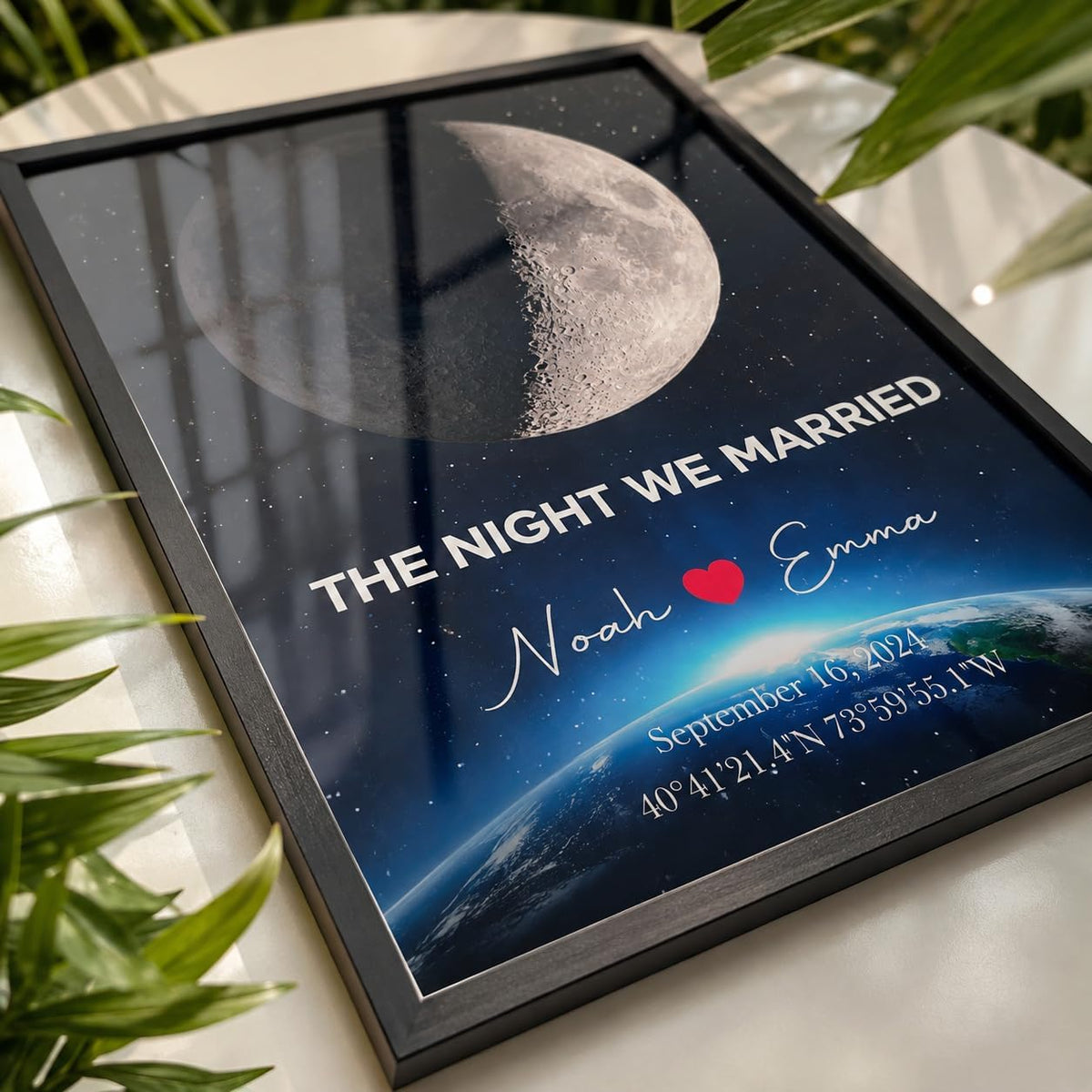 Moon Phase Map, personalized design, view 4