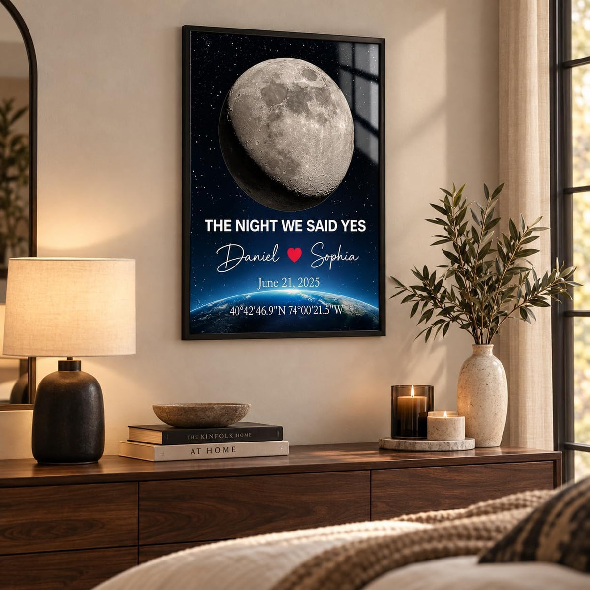 Moon Phase Map, personalized design, view 5