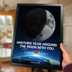 Custom moon phase map as wedding and anniversary keepsake gift