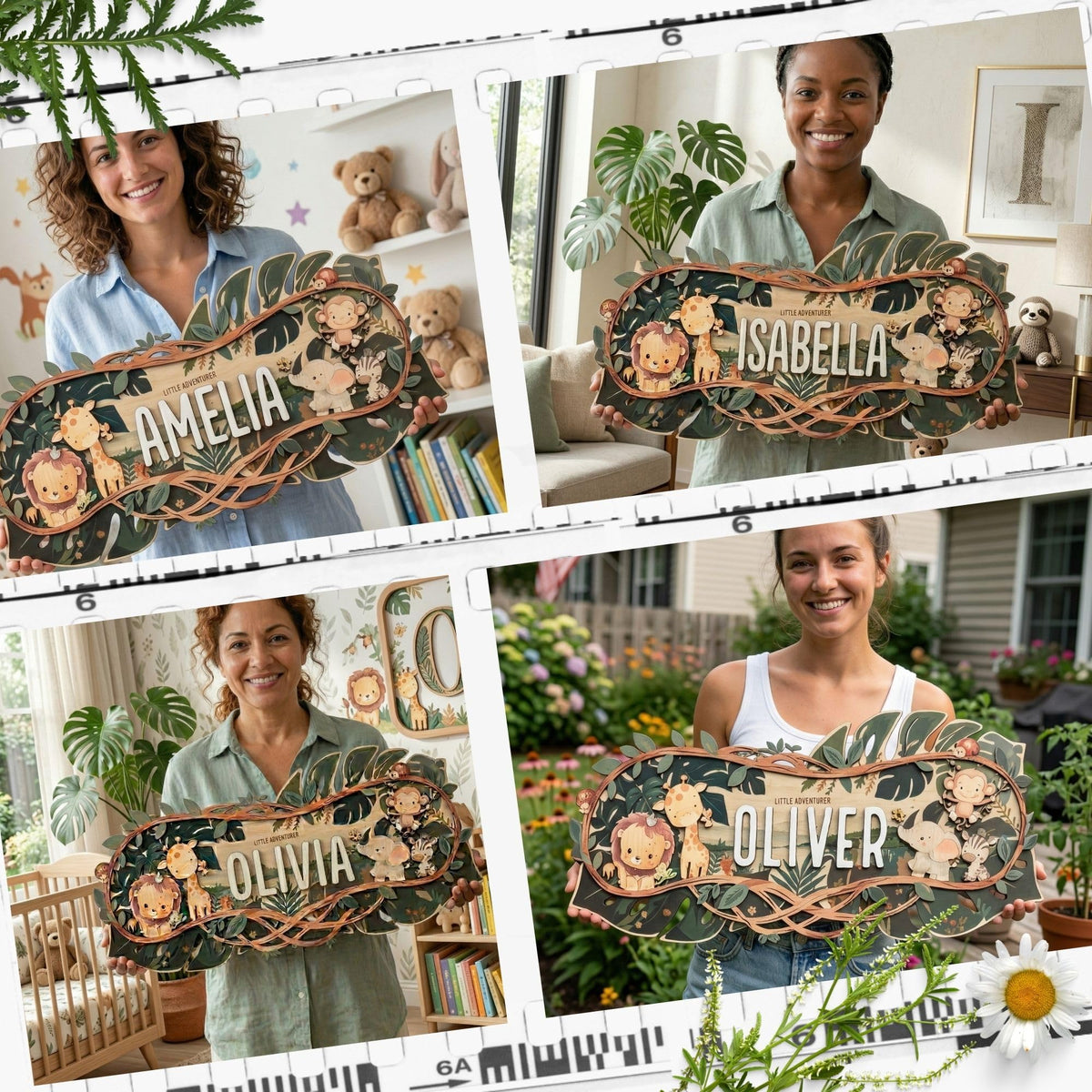 Personalized 3D wood nursery name sign – custom baby room wall decor