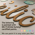 Classic nursery name sign detail – smooth painted 3D letters