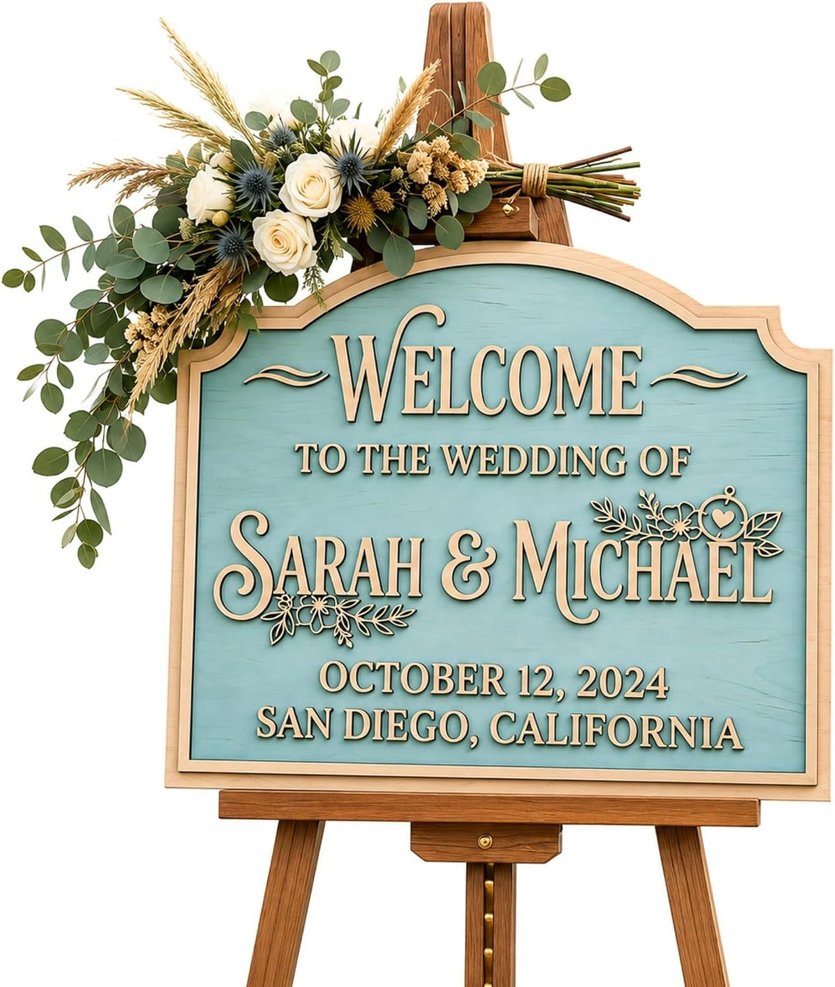 Oceanfront Arch Wedding Welcome Sign