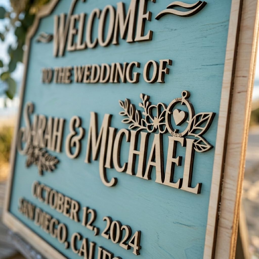 Oceanfront Arch Wedding Welcome Sign