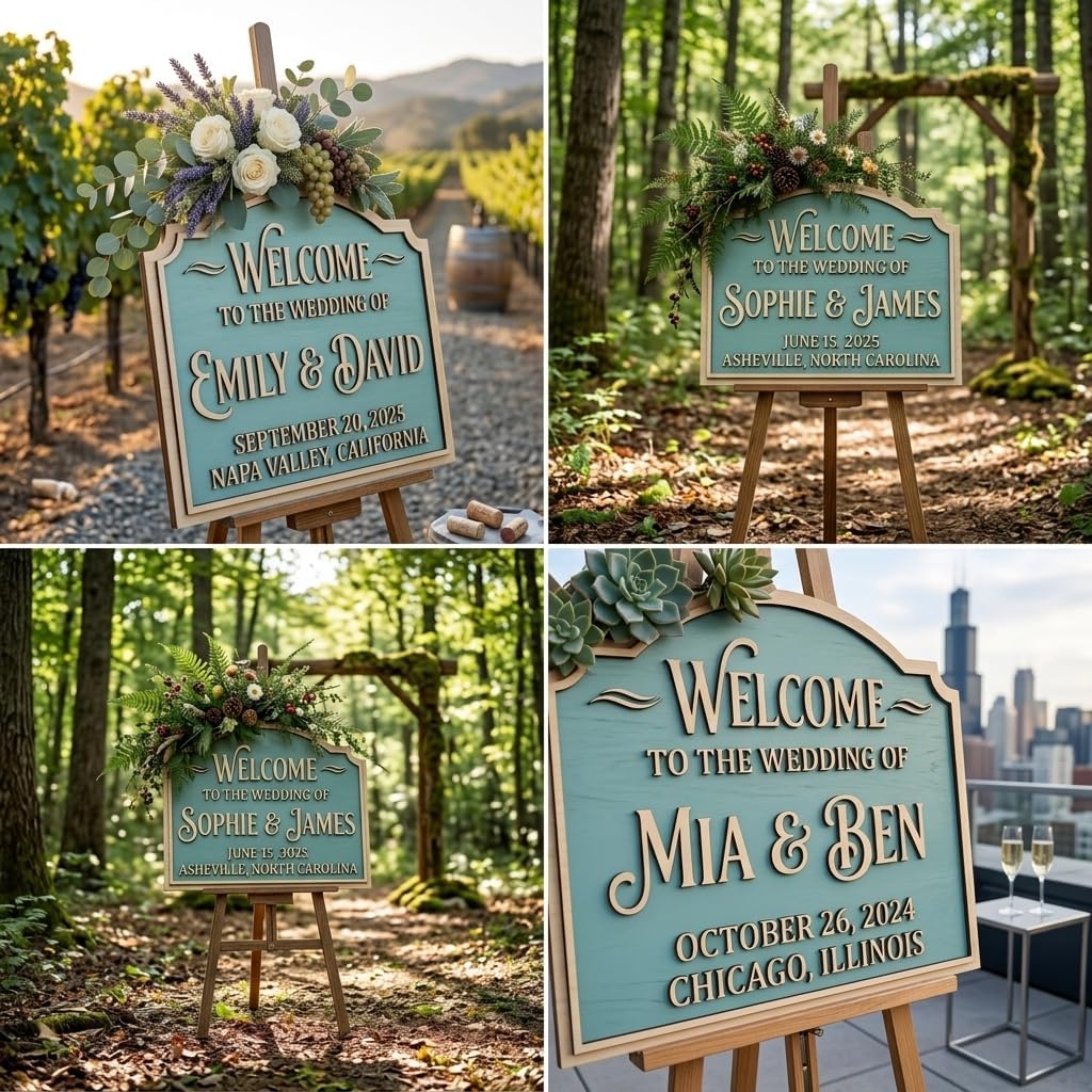 Oceanfront Arch Wedding Welcome Sign