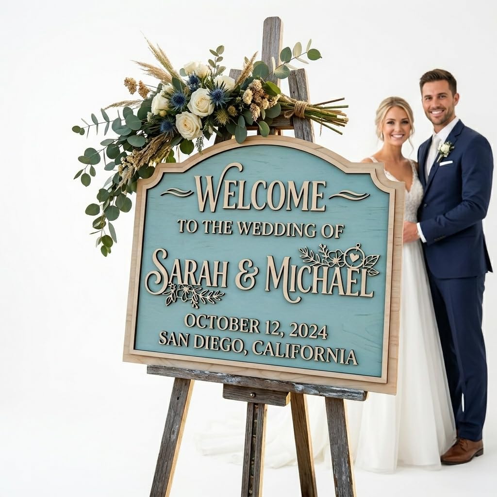 Oceanfront Arch Wedding Welcome Sign