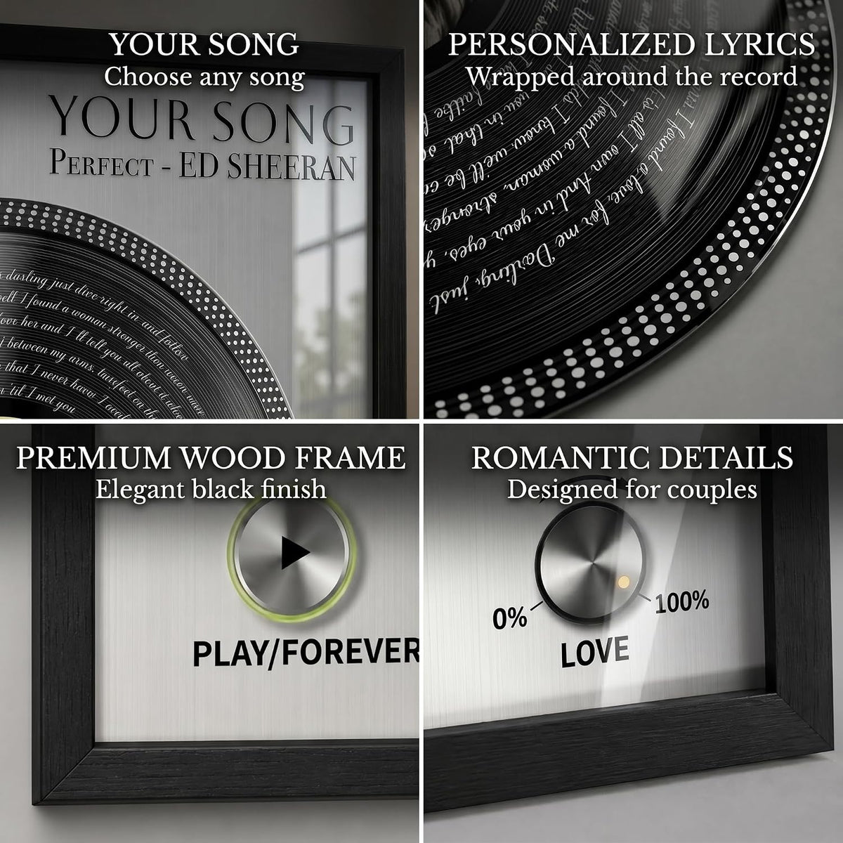 Personalized music keepsake glass art hung on living room wall