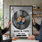 Personalized song and photo glass art size options
