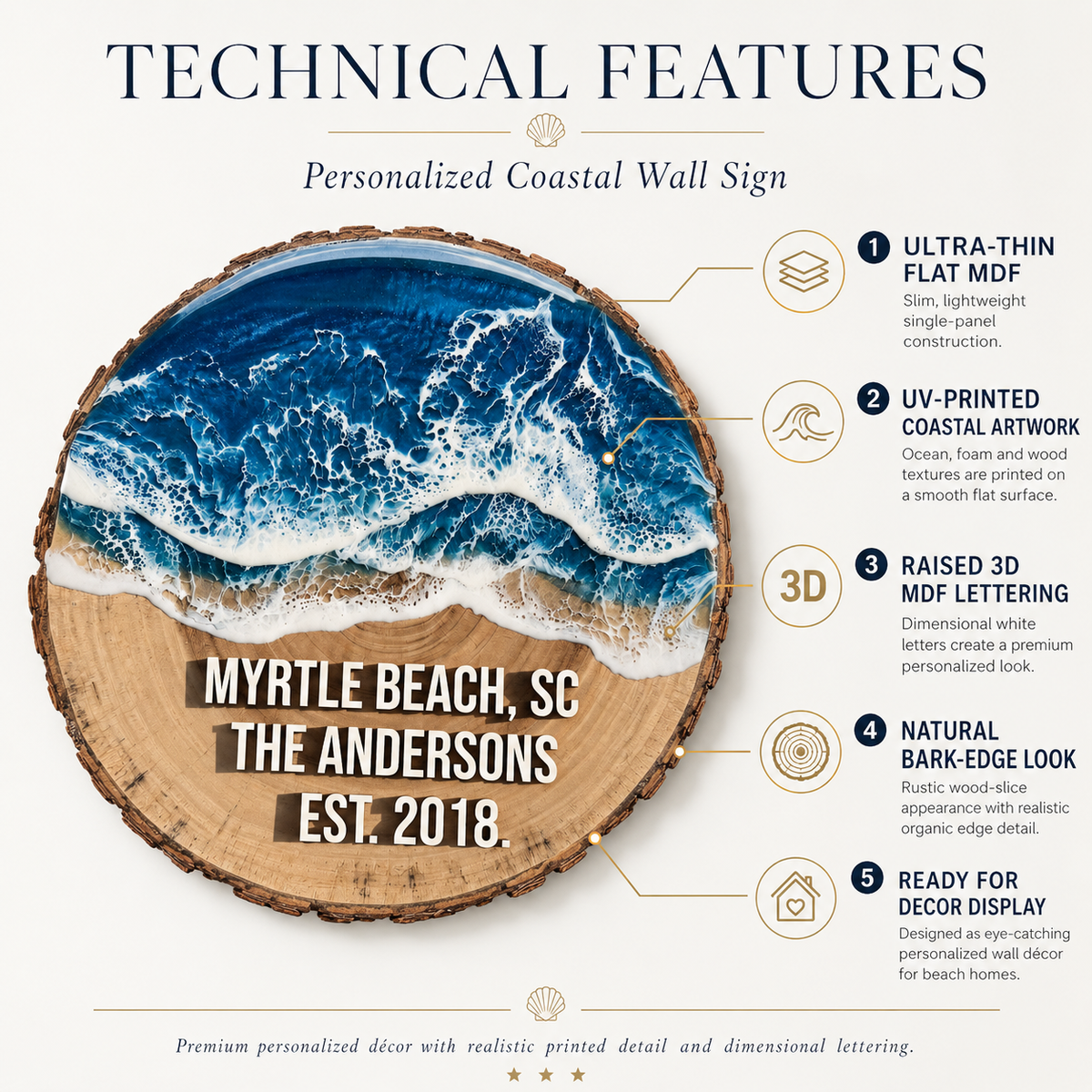 Ocean Wave Family Name Sign