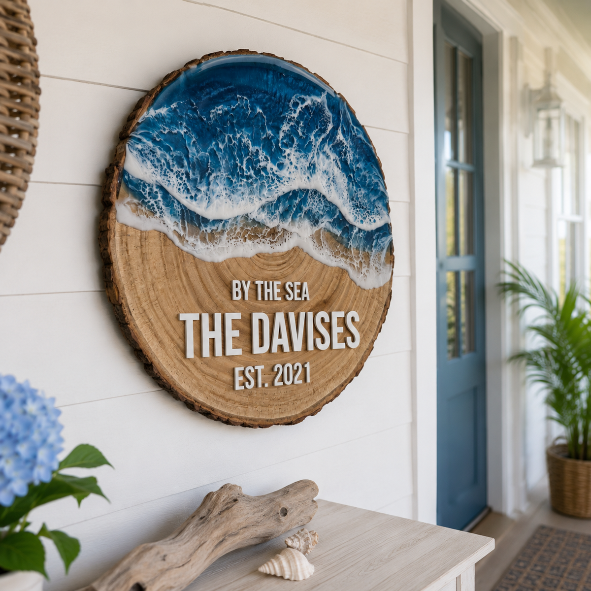 Ocean Wave Family Name Sign