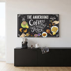 Custom breakfast nook canvas detail – personalized kitchen wall art