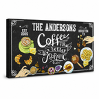 Custom breakfast nook canvas – personalized kitchen decor gift