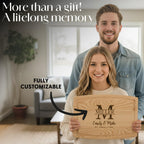 Custom cutting board with stand as a personalized housewarming gift