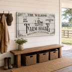 Custom farmhouse kitchen canvas – personalized family name decor