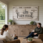 Personalized farmhouse canvas – custom name country kitchen decor
