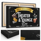 Custom home theater canvas sign – personalized man cave gift for dad