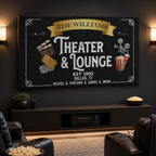 Custom home theater canvas – personalized movie room decor
