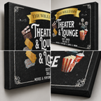Theater lounge canvas print detail – personalized wall art
