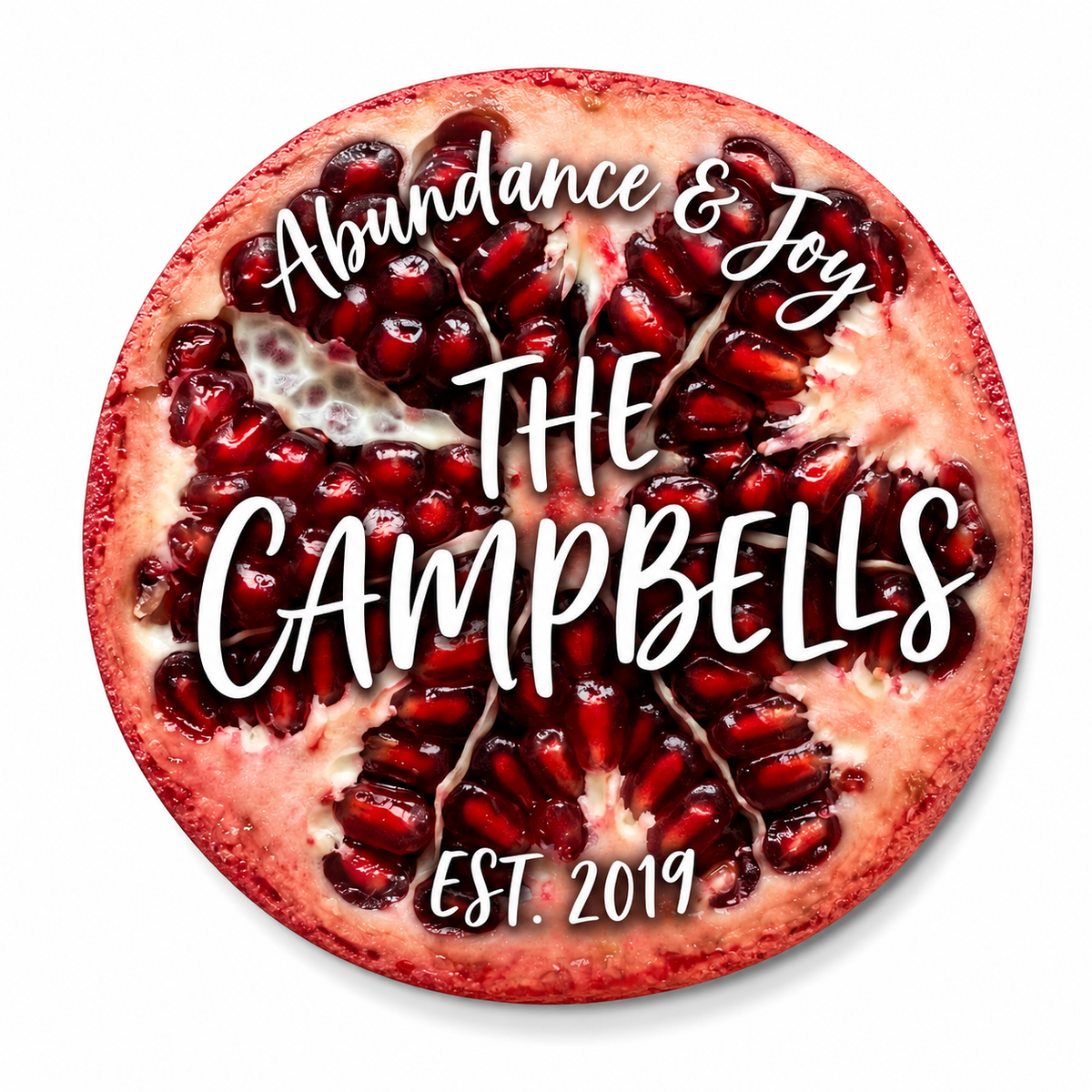 Pomegranate Family Name Sign
