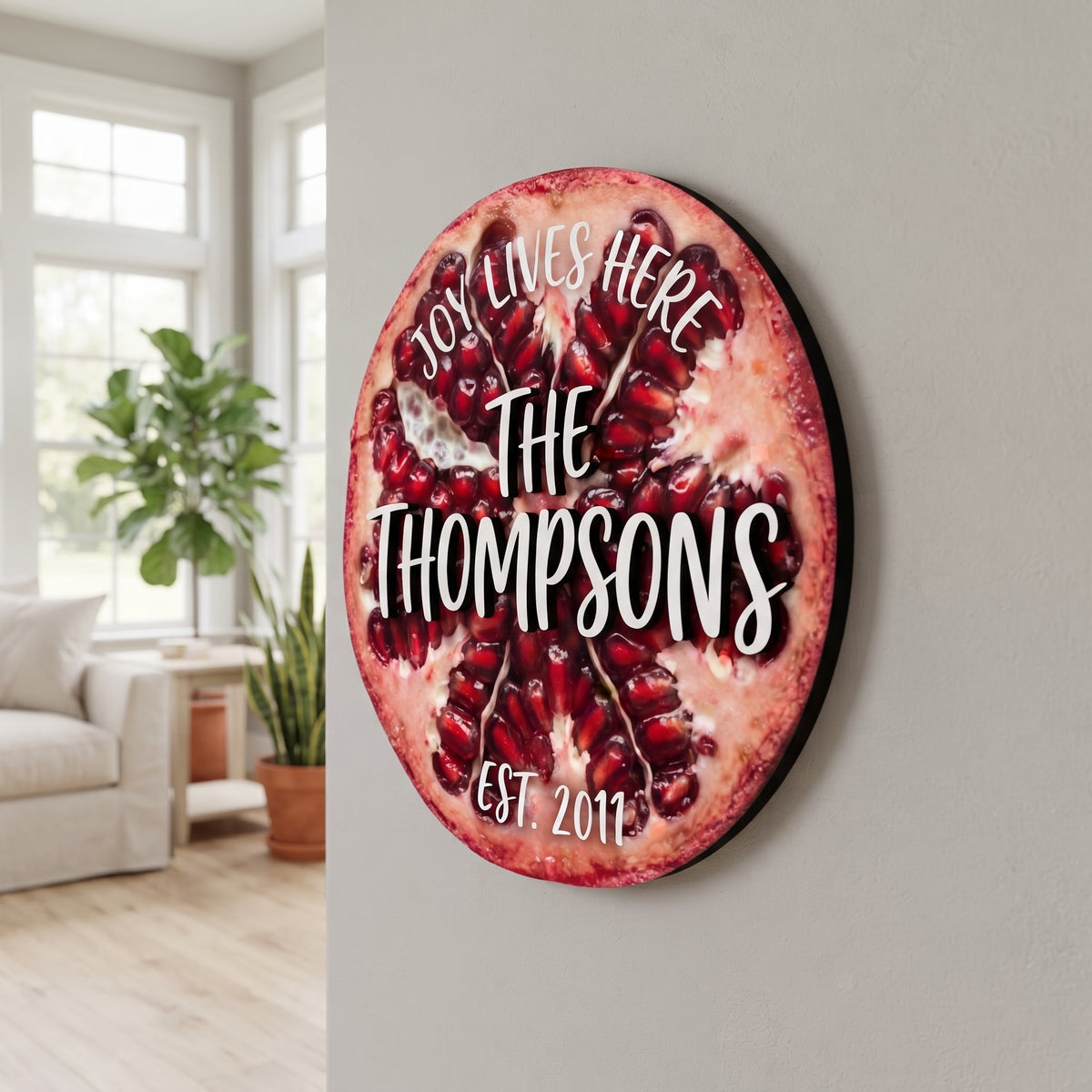 Pomegranate Family Name Sign