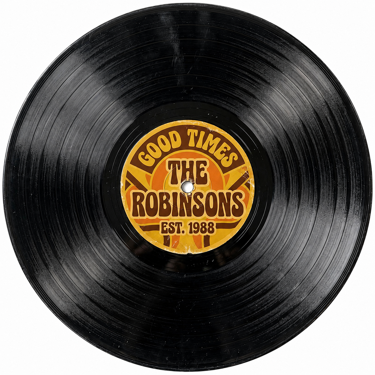 Vinyl Record Family Name Sign