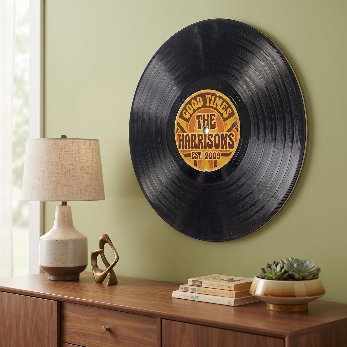 Vinyl Record Family Name Sign