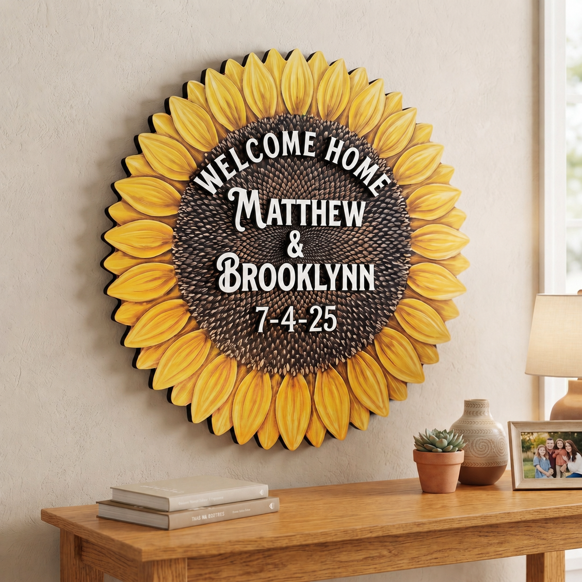 Sunflower Family Name Sign