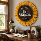 Sunflower Family Name Sign